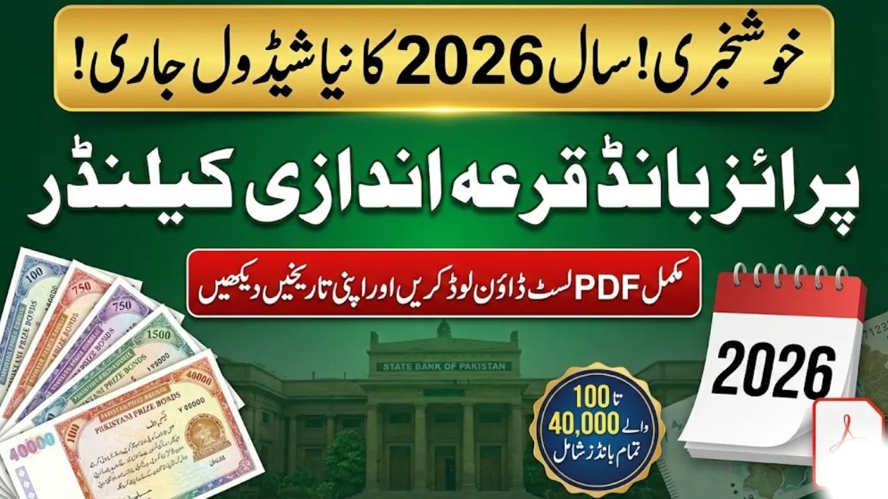 Prize Bond Draw Schedule 2026 PDF Download Full Calendar & Draw Dates